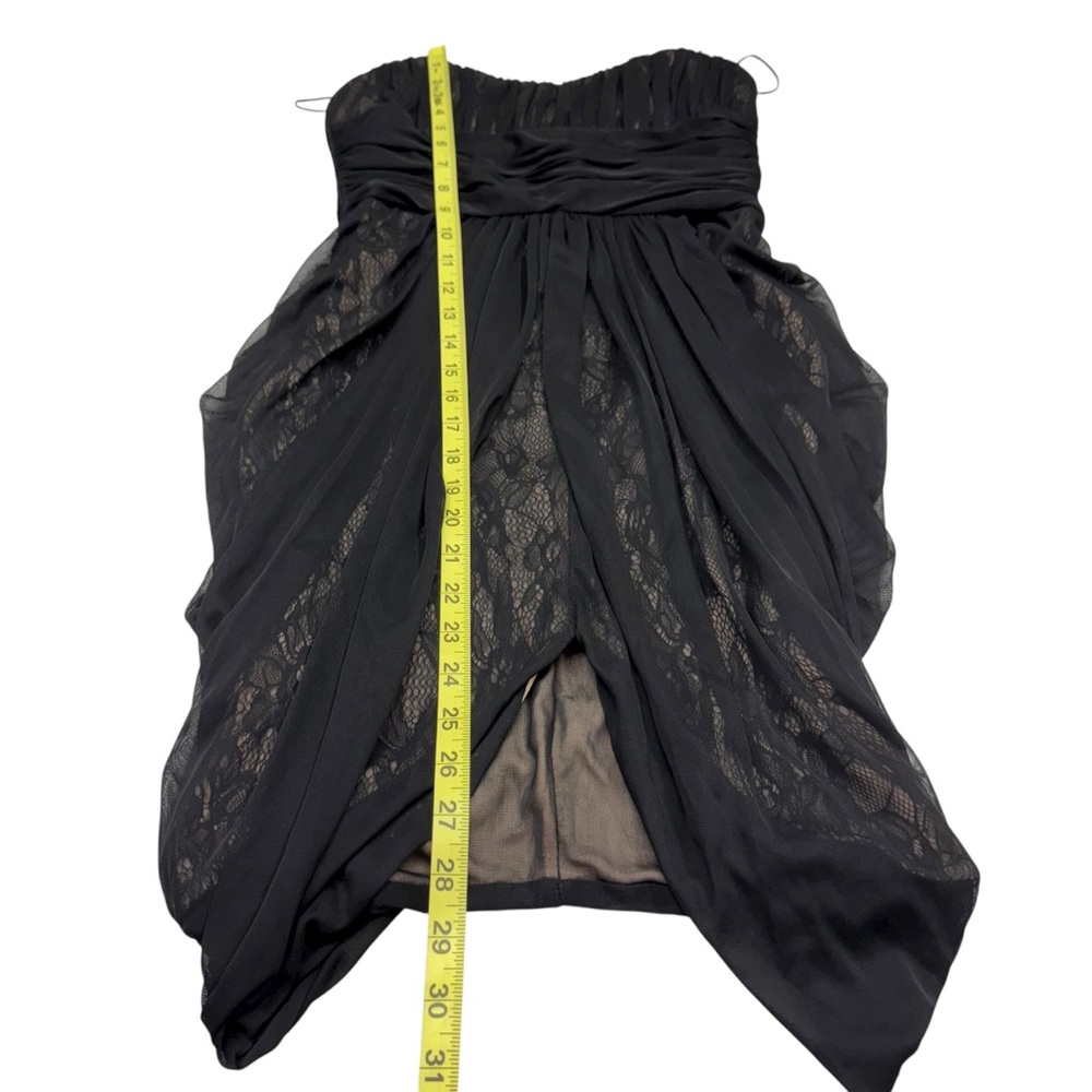 Max & Cleo Strapless Babydoll Dress Size 4 Black Pleated Cocktail Party Grunge - Picture 13 of 13